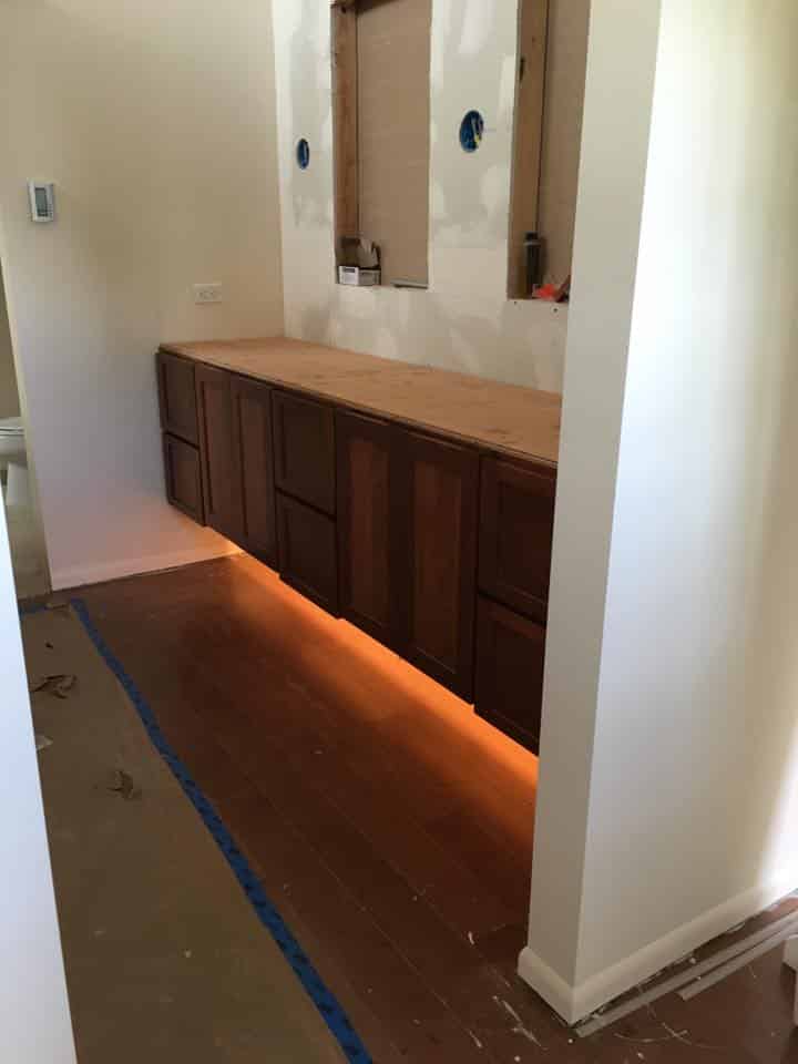 Recessed Lighting under s remodeled vanity cabinet