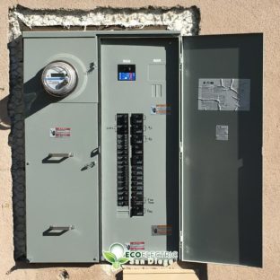 Electrical meter installation installed on older building