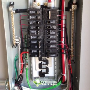 Electrical panel fusebox being installed