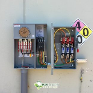 2 Electrical panels open showing new componentry inside