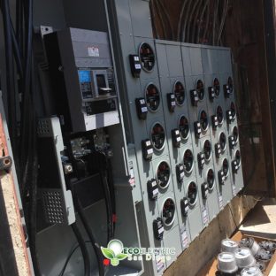 Brand new electrical submeters being installed