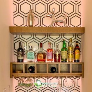 Recessed lighting on a minibar