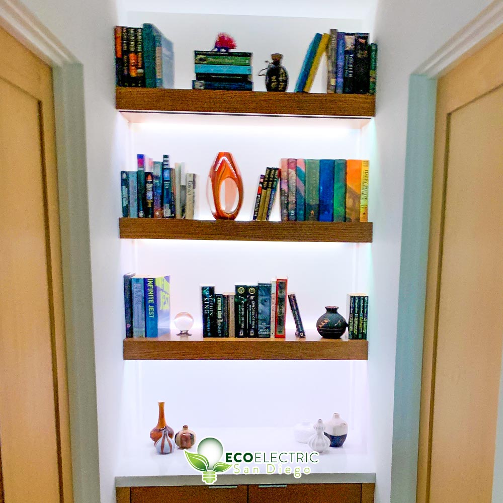Backlit bookshelf