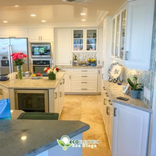 Energy Efficient recessed Lighting Installation in a beautiful kitchen