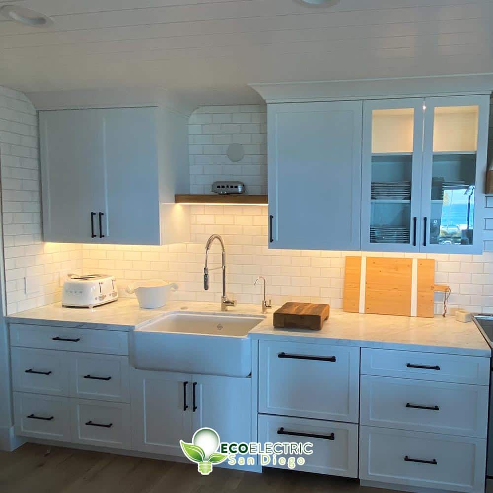 Kitchen lit with recessed Lighting Under Cabinets