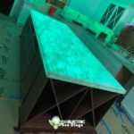 Underlit countertop glowing green