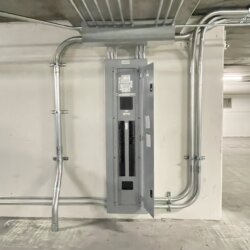 two new electrical panels, routed cleanly from the main electrical room, to serve the 2nd and 3rd floor parking areas. These panels now supply power to a total of 36 dedicated EV charging circuits, each strategically run to assigned parking stalls for resident convenience.