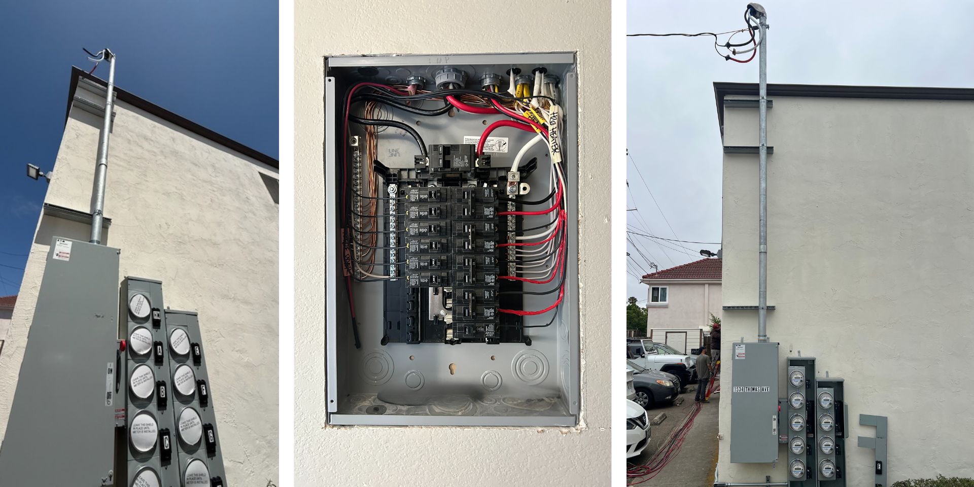 Old Zinsco 9-meter service gear in Pacific Beach apartment before replacement